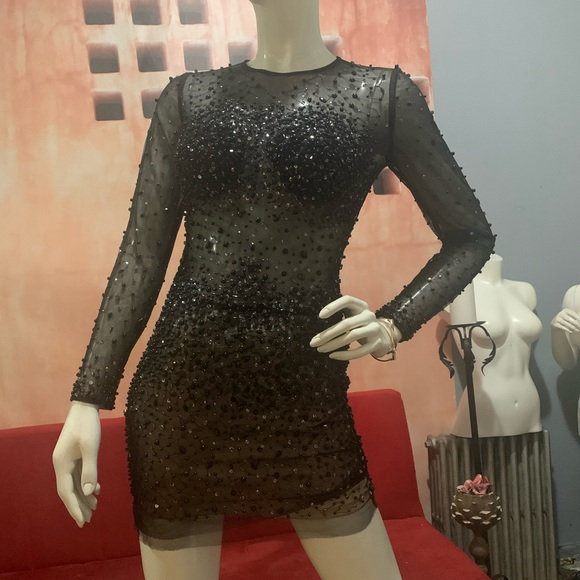 Bebé mesh sequin embellished dress - Picture 1 of 4